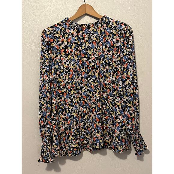 Women's Carolina Belle Floral Print Flowy Boho Blouse Top Shirt Size Large - Picture 2 of 7